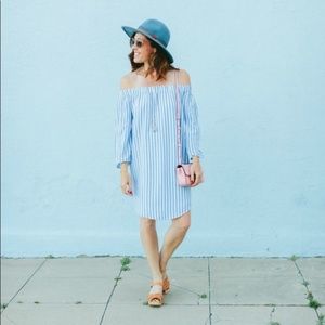 Old Navy Striped Off the Shoulder Dress